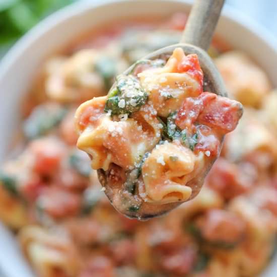 15 Min Spinach Tomato Tortellini