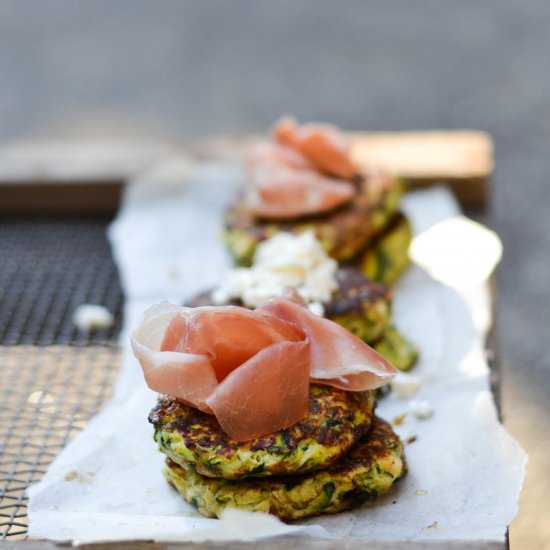 Zucchini Fritters with feta