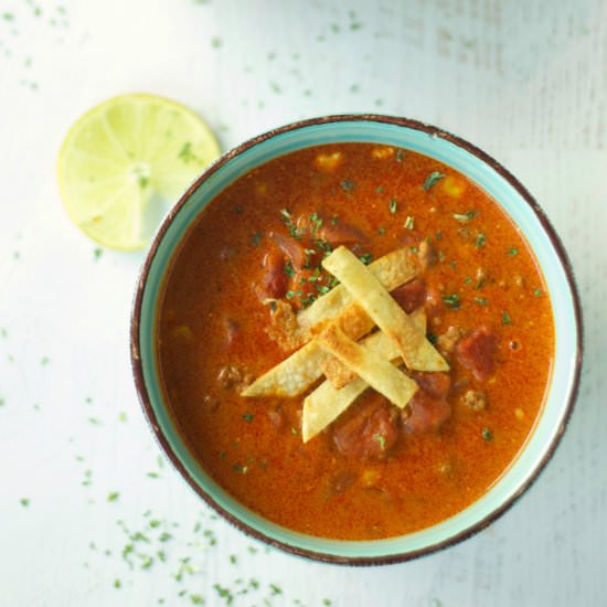 Crockpot Beef Enchilada Soup