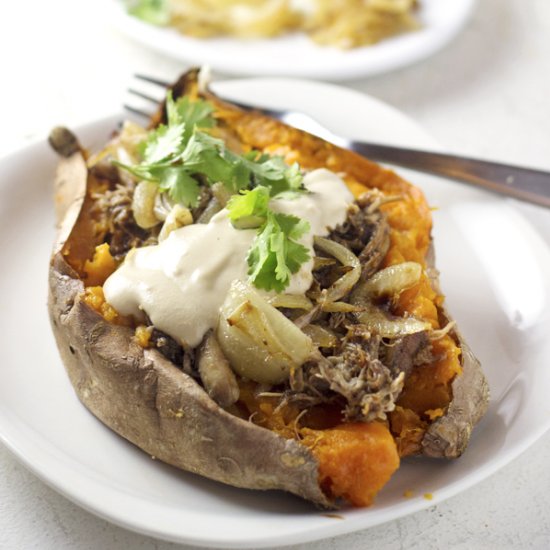 Pomegranate Chicken Stuffed Potato