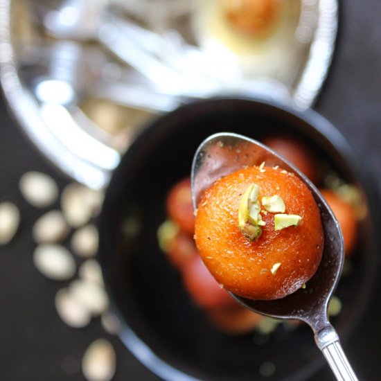 Pistachio Stuffed Bread Gulab Jamun