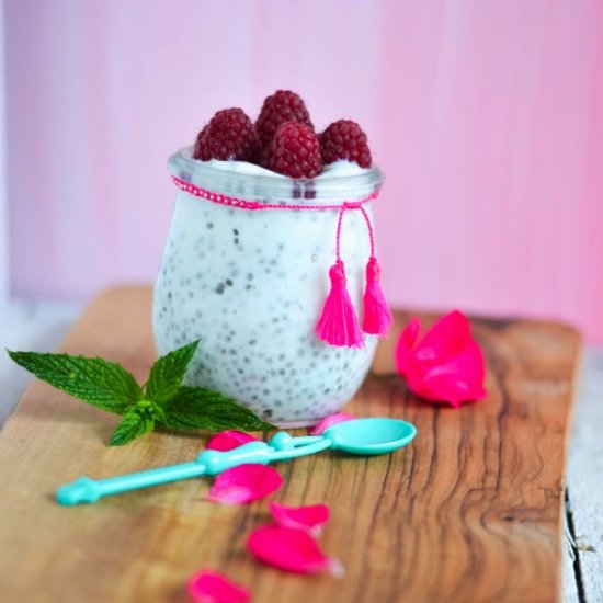 Chia Pudding with Raspberries