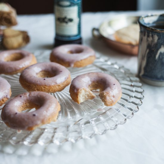 Black Raspberry Iced Cake Donuts