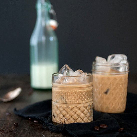 Iced Almond Macadamia Milk Latte