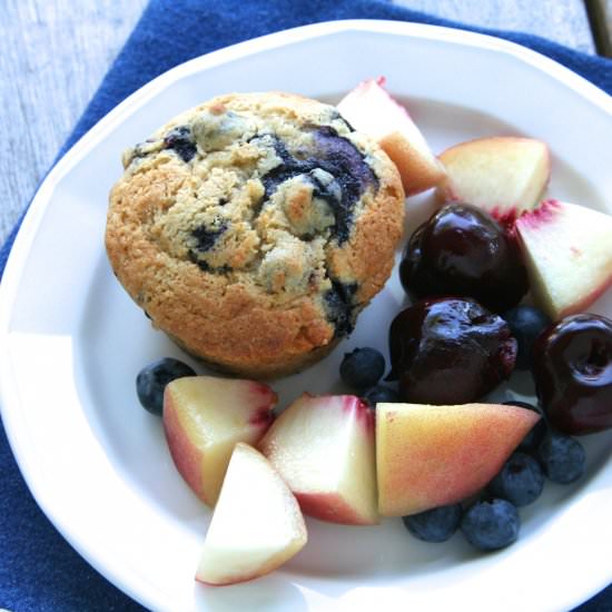 Whole Wheat Blueberry Muffins