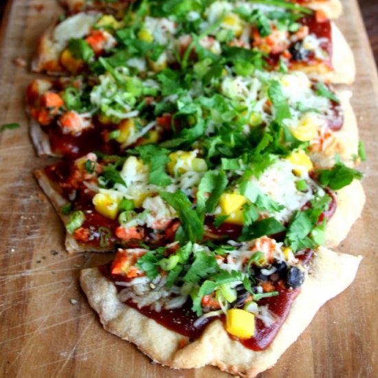 BBQ Salmon Pizza with Mango