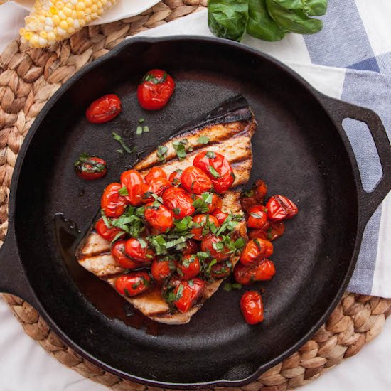 Swordfish with Tomatoes & Basil