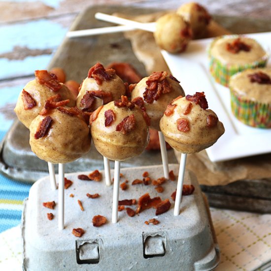 Caramel Glaze Bacon Cake Pops