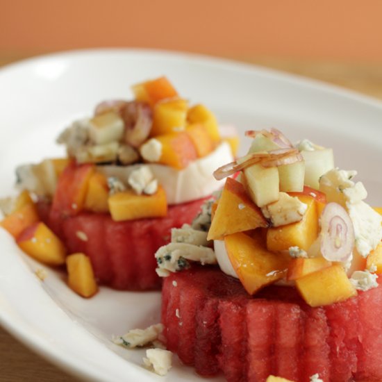 Watermelon Peach Cucumber Salad