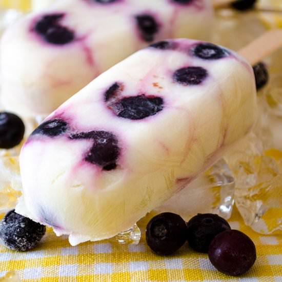 Blueberry Yogurt Popsicles