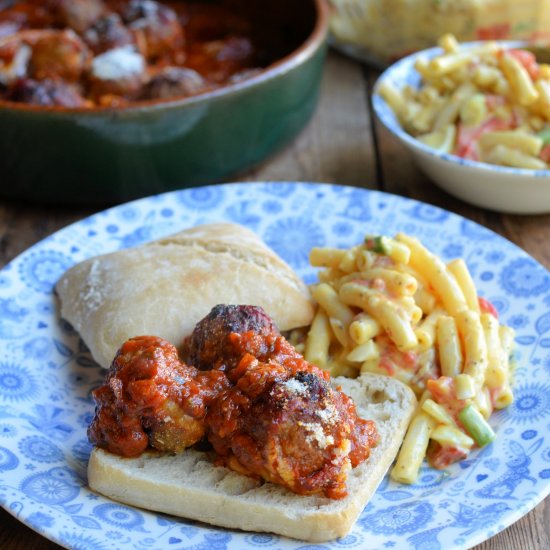 Hidden Veg Baked Meatball Subs