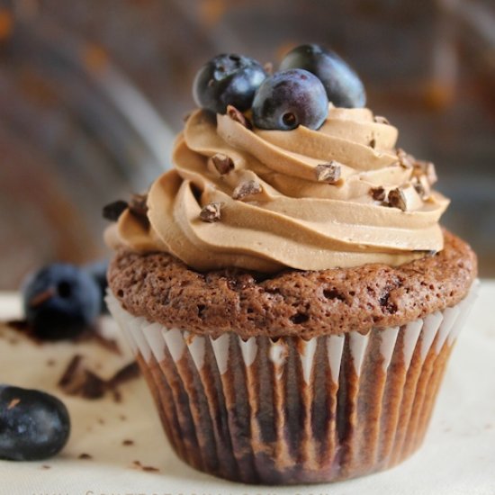 Chocolate Blueberry Cupcakes