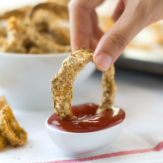 Gluten Free Vegan Baked Onion Rings