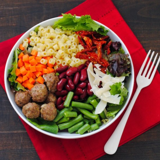 Mini Meatball Minestrone Salad