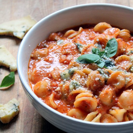 Pasta alla Vodka with Blue Cheese