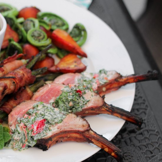 Grilled Lamb in Chilled Cream Sauce