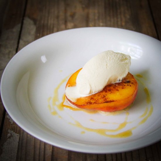 Seared Peaches & Homemade Vanilla