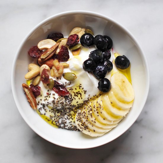 Breakfast Yogurt w/ EVOO + Fruit