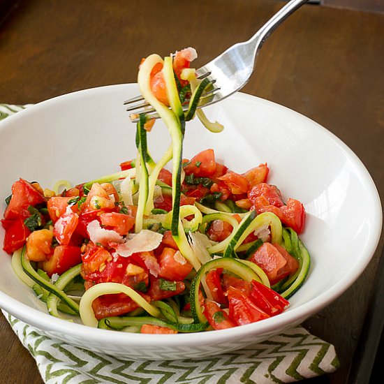 Tomato Basil Sauce Zucchini Noodles