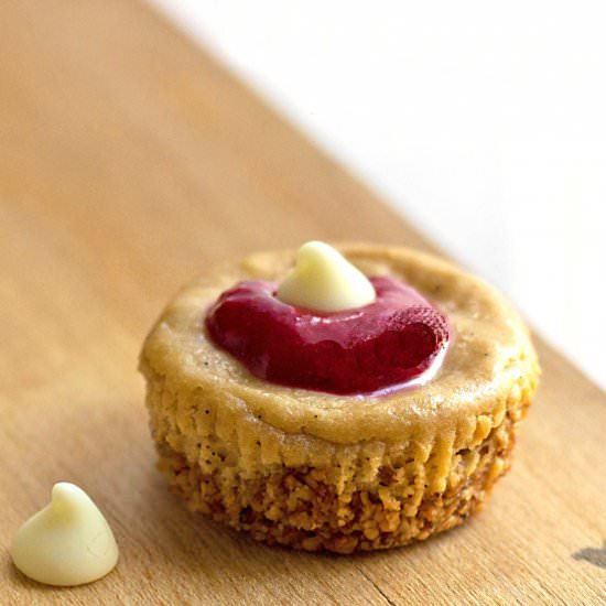 Raspberry Almond Cheesecake Bites