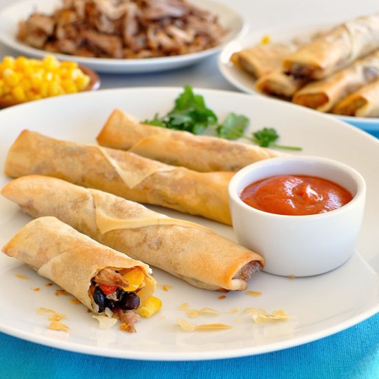 Baked Mexican Spring Rolls