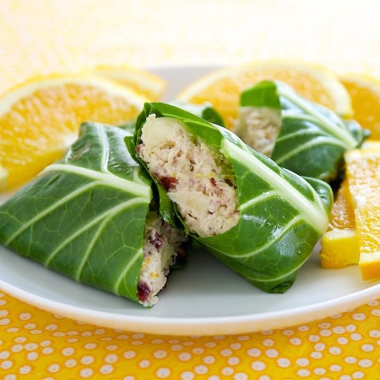 Tuna Salad Collard Green Wraps