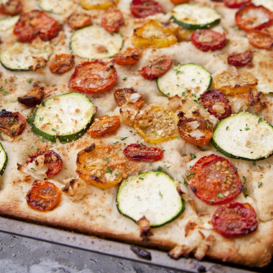 Heirloom Tomato & Zucchini Foccacia