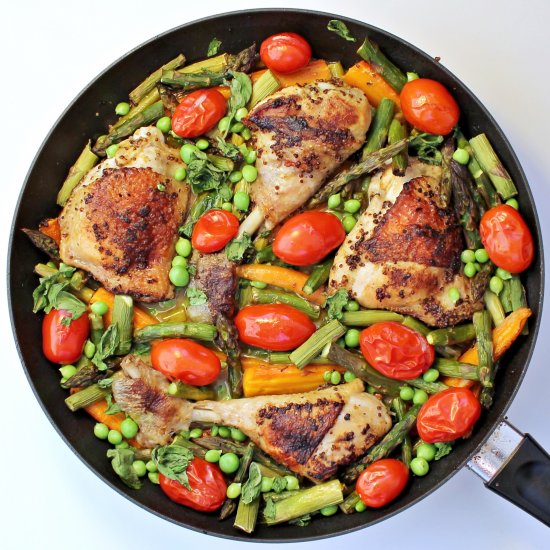 Lemon Chicken with Summer Greens