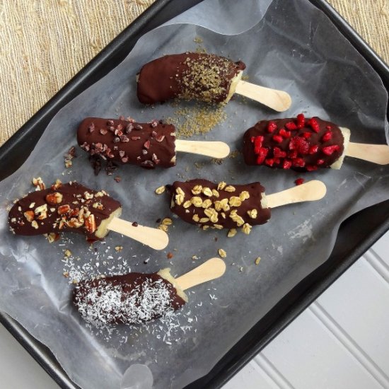 Chocolate Covered Banana Pops