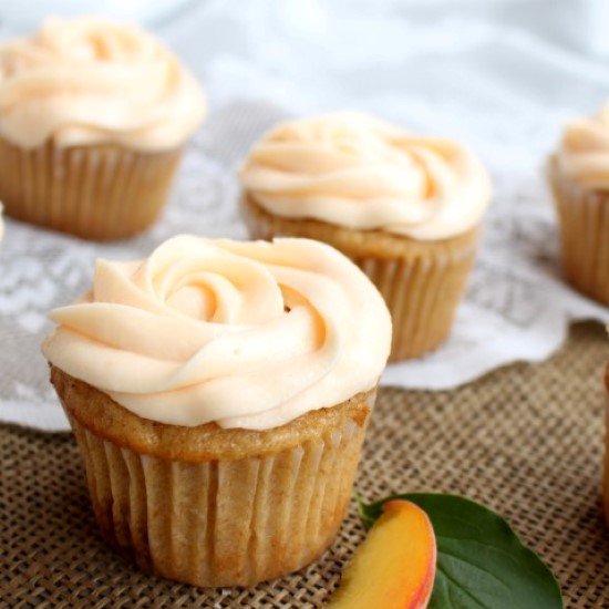 Brown Butter Peach Cupcakes