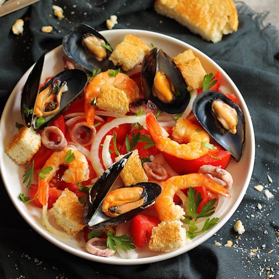 Seafood Panzanella Salad