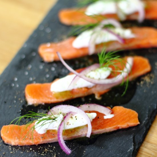 Salmon carpaccio with horseradish