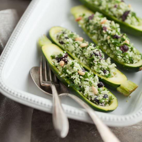 Spinach Herb Stuffed Zucchini