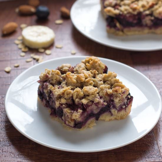 Skinny Banana Blueberry Crumb Bars