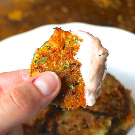 Zucchini Crisps with Sriracha Sauce