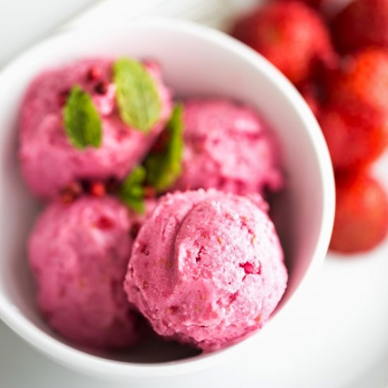 Red berry frozen yogurt