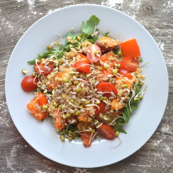 Roasted Pepper and Sprout Salad