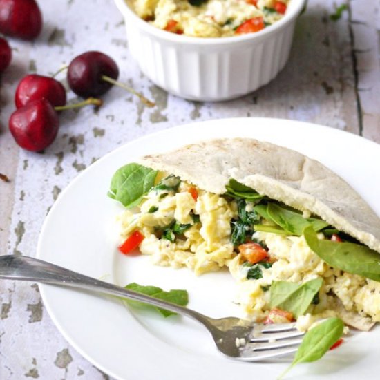 Spinach and Feta Scrambled Eggs