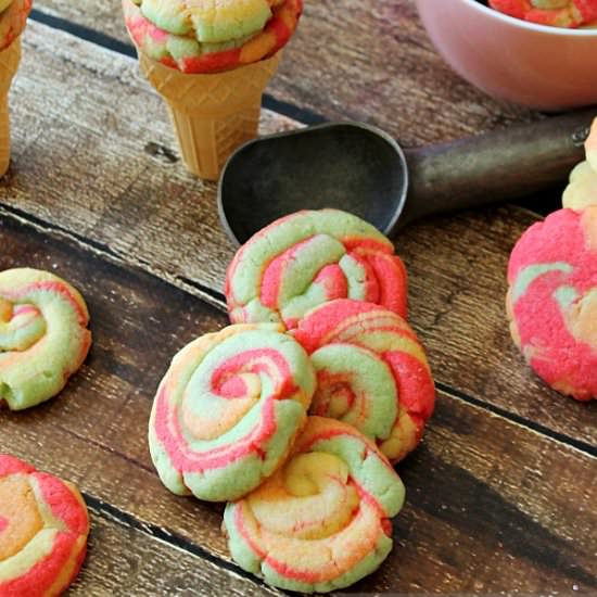 Rainbow Sherbet Cookies