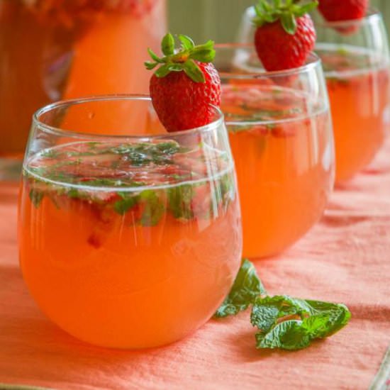 Strawberry Rhubarb Mojitos