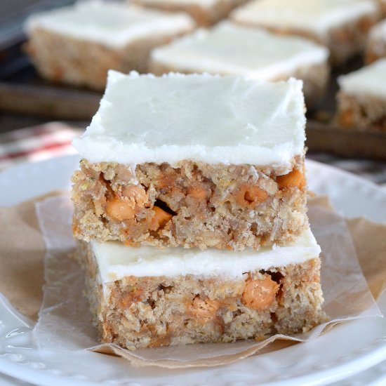 Frosted Butterscotch Zucchini Bars