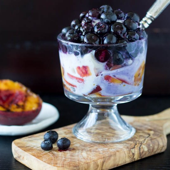 Grilled Peach and Blueberry Parfait