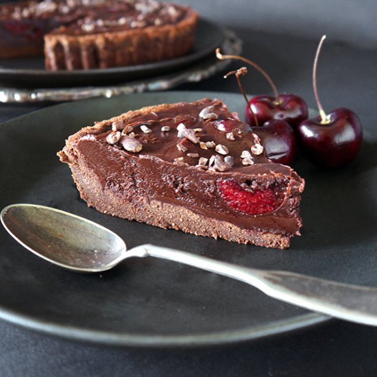 Chocolate Black Cherry Tart {Paleo}