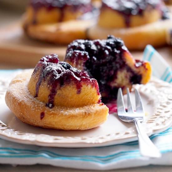 Upside down blueberry rolls