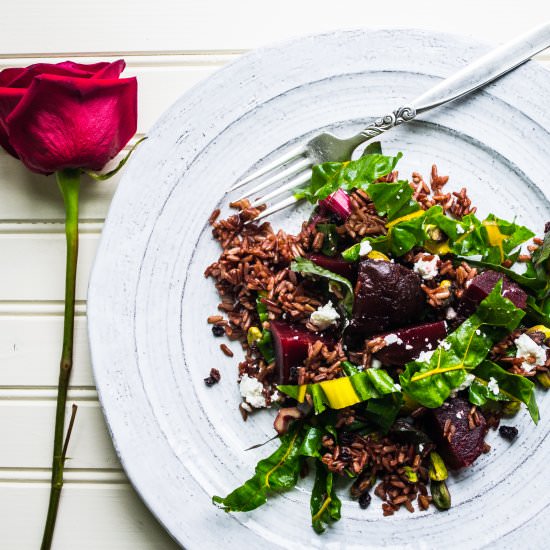 Red Rice & Rainbow Chard Salad