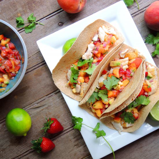 Red Snapper Tacos with Strawberry &