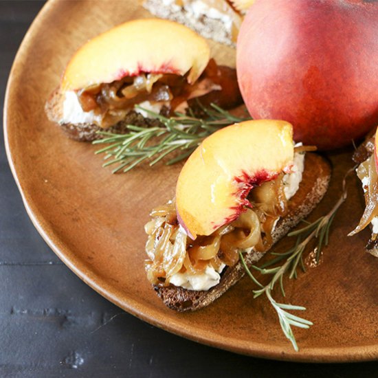 Peach & Goat Cheese Crostini