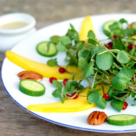 Watercress, Mango and Pecan Salad