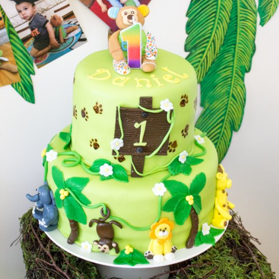 Safari/Jungle Birthday Party Cake