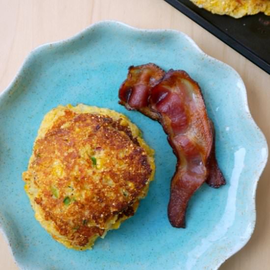 Cheesy Jalapeño Bacon Corn Cakes